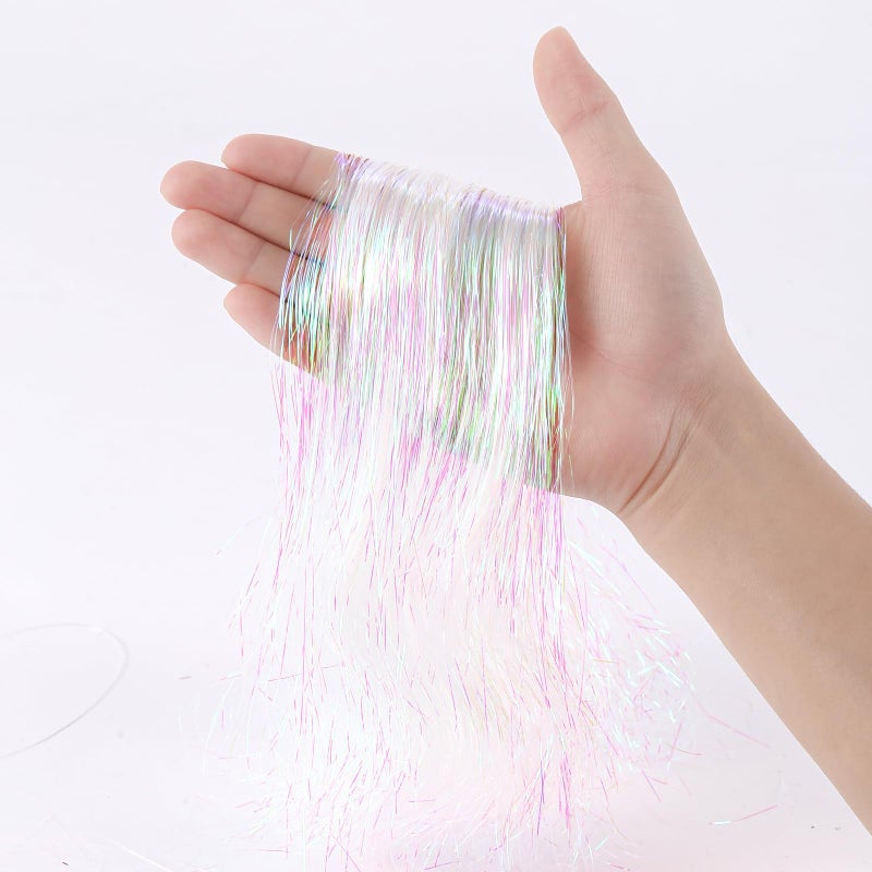 JXITON 3000pcs Christmas Icicle Tinsel,18in Iridescent Foil Fringe Tinsel Strand Icicle Tinsel Christmas Tree Tinsel for Christmas Holiday Decor Birthday Supplies - Image 1
